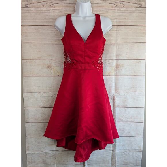 CITY Vibe Womens Red Sleeveless Hi-Lo Party Dress 1 - Picture 1 of 13